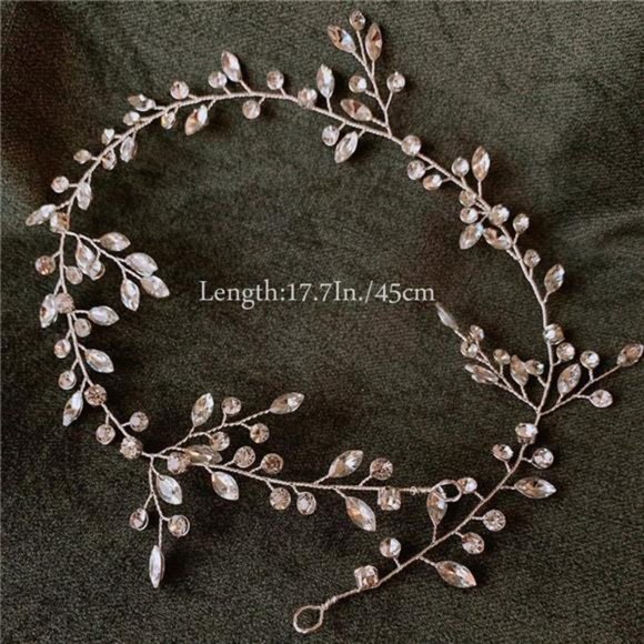 JAKAWIN Bride Wedding Crystal Hair Vine Silver Rhinestone Hair Piece Bridal Hair main image 3